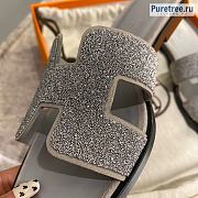 HERMES | Oran Sandal Gray Embellished & Suede Leather - 2