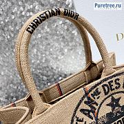 DIOR | Small Book Tote Beige Jute Canvas Embroidered With Union Motif - 26.5cm - 6