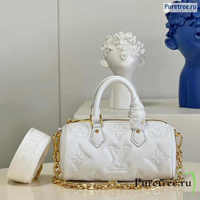 Louis Vuitton | Papillon BB Bubblegram Leather White M59827 - 20 x 10 x 10cm - 1