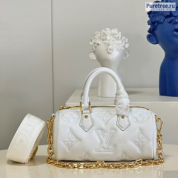 Louis Vuitton | Papillon BB Bubblegram Leather White M59827 - 20 x 10 x 10cm