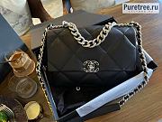 CHANEL | 19 Handbag Black Lambskin With Silver Hardware - 30 x 20 x 10cm - 1