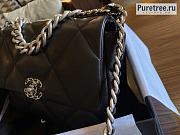 CHANEL | 19 Handbag Black Lambskin With Silver Hardware - 30 x 20 x 10cm - 5