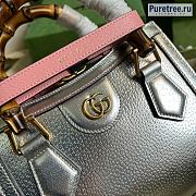 GUCCI | Diana Mini Tote Bag Silver Leather ‎702732 - 20 x 16 x 10cm - 6
