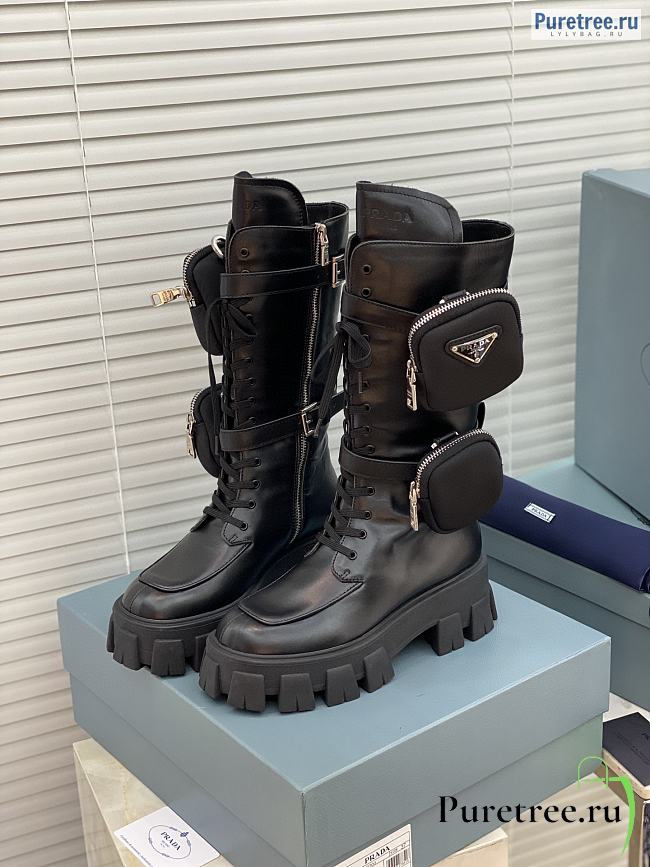 PRADA | Monolith Leather And Nylon Boots - 1