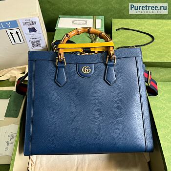 GUCCI | Diana Medium Tote Bag Blue Leather - 35 x 30 x 14cm