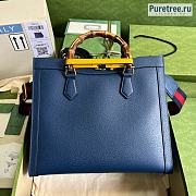 GUCCI | Diana Medium Tote Bag Blue Leather - 35 x 30 x 14cm - 4