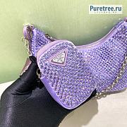 PRADA | Re-Edition 2005 Satin Purple Bag With Crystals - 22 x 18 x 6.5cm - 5