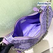 PRADA | Re-Edition 2005 Satin Purple Bag With Crystals - 22 x 18 x 6.5cm - 4