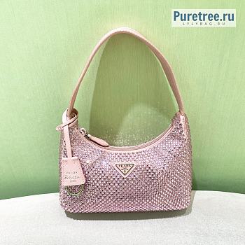 PRADA | Re-Edition 2000 Satin Mini Pink Bag With Crystals - 22 x 17 x 6cm