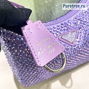 PRADA | Re-Edition 2000 Satin Mini Purple Bag With Crystals - 22 x 17 x 6cm - 4