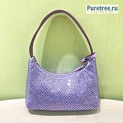 PRADA | Re-Edition 2000 Satin Mini Purple Bag With Crystals - 22 x 17 x 6cm - 3