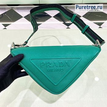 PRADA | Triangle Bag Green Saffiano Leather 2VH155 - 28 x 18 x 11cm