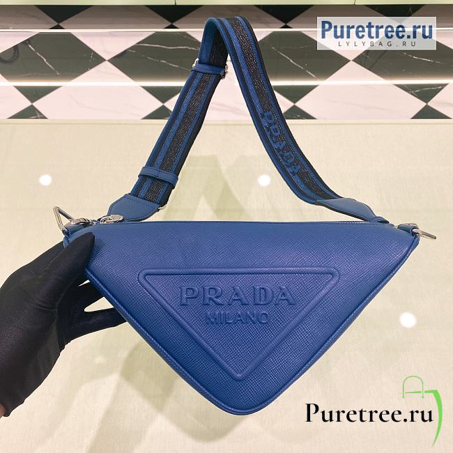 PRADA | Triangle Bag Blue Saffiano Leather 2VH155 - 28 x 18 x 11cm - 1