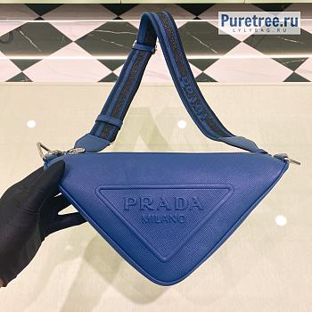PRADA | Triangle Bag Blue Saffiano Leather 2VH155 - 28 x 18 x 11cm