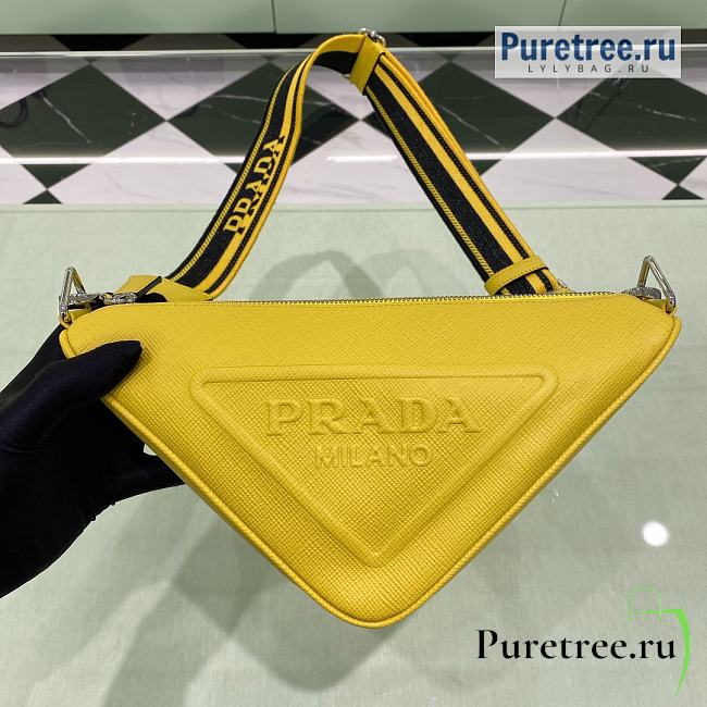 PRADA | Triangle Bag Yellow Saffiano Leather 2VH155 - 28 x 18 x 11cm - 1