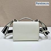 PRADA | Monochrome Saffiano Leather Bag White 1BD317 - 21 x 14 x 6.5cm - 5