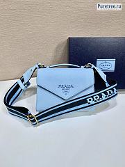 PRADA | Monochrome Saffiano Leather Bag Blue 1BD317 - 21 x 14 x 6.5cm - 1