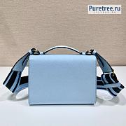 PRADA | Monochrome Saffiano Leather Bag Blue 1BD317 - 21 x 14 x 6.5cm - 3
