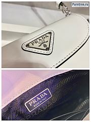 PRADA | Cleo Brushed Leather Shoulder Bag White 1BH188 - 17 x 14.5 x 3cm - 2