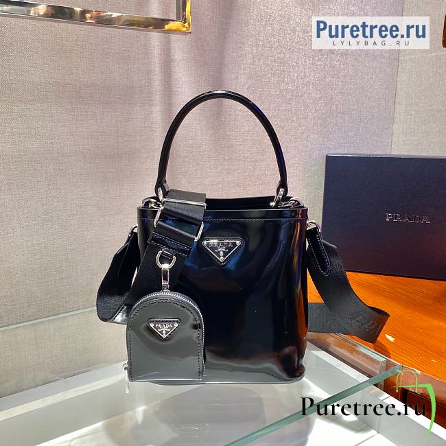 PRADA | Panier Brushed Leather Bag Black 1BA319 - 20 x 11.5 x 19cm - 1