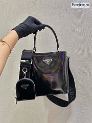 PRADA | Panier Brushed Leather Bag Black 1BA319 - 20 x 11.5 x 19cm - 2