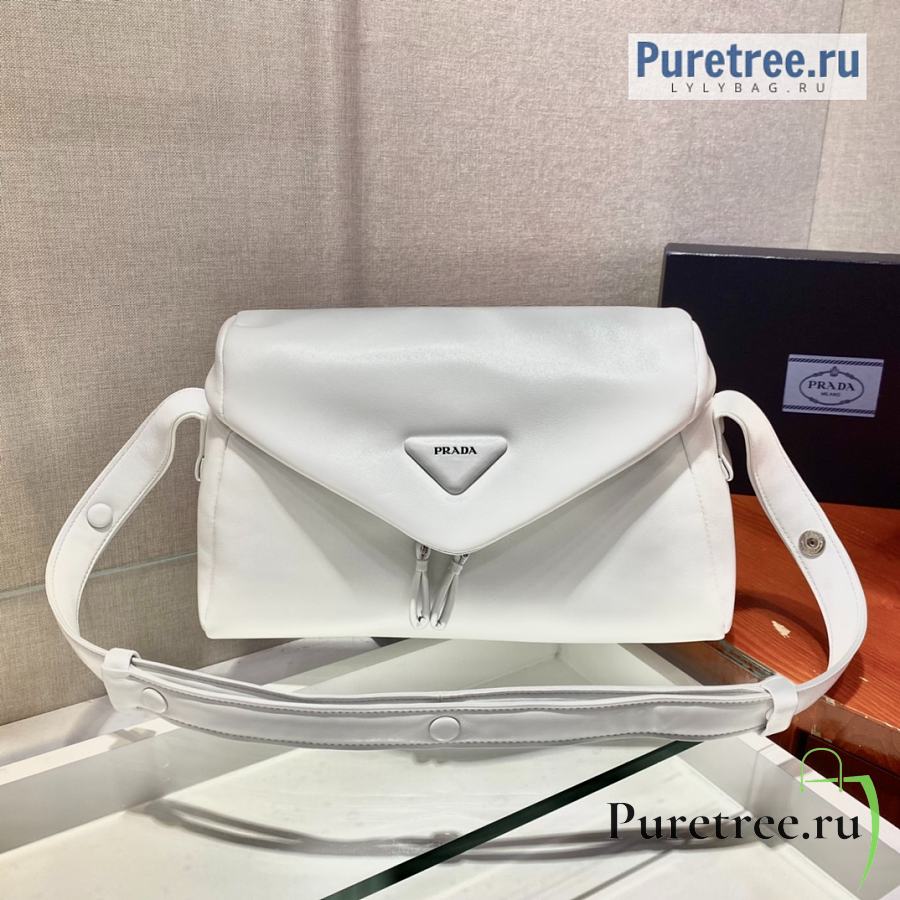 PRADA | Signaux Bag White Padded Nappa Leather 1BC165 - 33 x 19 x