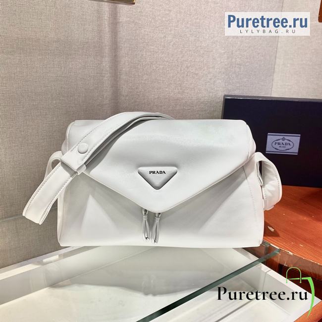 PRADA | Signaux Bag White Padded Nappa Leather 1BC165 - 33 x 19 x 14cm - 1