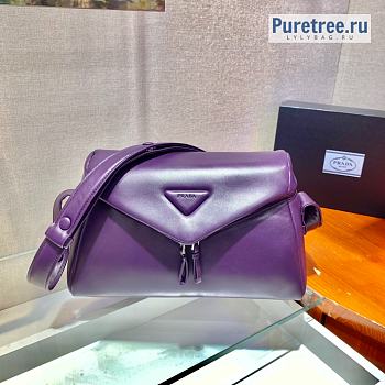 PRADA | Signaux Bag Purple Padded Nappa Leather 1BC165 - 33 x 19 x 14cm