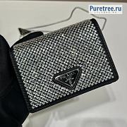 PRADA | Cardholder With Chain And Crystals Black Leather 1MR024 - 11.5 x 8cm - 1