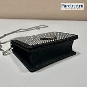 PRADA | Cardholder With Chain And Crystals Black Leather 1MR024 - 11.5 x 8cm - 3