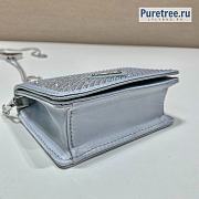 PRADA | Cardholder With Chain And Crystals White Satin 1MR024 - 11.5 x 8cm - 3