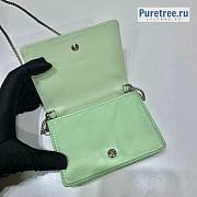 PRADA | Cardholder With Chain And Crystals Green Satin 1MR024 - 11.5 x 8cm - 6