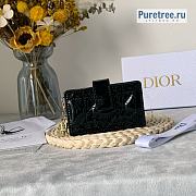 DIOR | Lady 5-gusset Card Holder Black Patent Calfskin - 10.5 x 6 x 3cm - 1