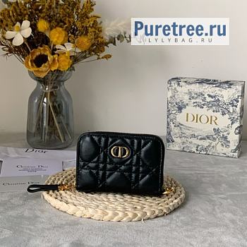 DIOR | Dior Caro Detachable Card Holder Black Calfskin - 12 x 8.5cm