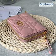 DIOR | Dior Caro Detachable Card Holder Pink Calfskin - 12 x 8.5cm - 6