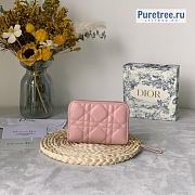 DIOR | Dior Caro Detachable Card Holder Pink Calfskin - 12 x 8.5cm - 5