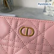 DIOR | Dior Caro Detachable Card Holder Pink Calfskin - 12 x 8.5cm - 4