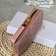 DIOR | Dior Caro Detachable Card Holder Pink Calfskin - 12 x 8.5cm - 2