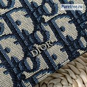 DIOR | Flap Card Holder Blue Oblique Jacquard - 11 x 8.5 x 3cm - 3