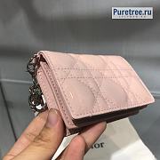 DIOR | Mini Lady Wallet Pink Patent Calfskin - 10 x 7.5 x 2.5cm - 3