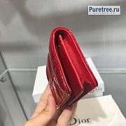 DIOR | Mini Lady Wallet Red Patent Calfskin - 10 x 7.5 x 2.5cm - 4