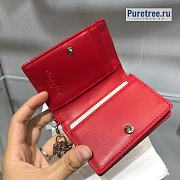 DIOR | Mini Lady Wallet Red Patent Calfskin - 10 x 7.5 x 2.5cm - 3