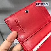 DIOR | Mini Lady Wallet Red Patent Calfskin - 10 x 7.5 x 2.5cm - 2