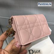 DIOR | Mini Lady Wallet Lambskin Pink - 11 x 8.5 x 3cm - 5