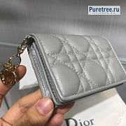 DIOR | Mini Lady Wallet Lambskin Silver - 11 x 8.5 x 3cm - 6