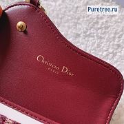 DIOR | Saddle Flap Card Holder Red Oblique Jacquard - 10.5 x 7cm - 3