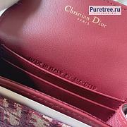 DIOR | Saddle Flap Card Holder Red Oblique Jacquard - 10.5 x 7cm - 2