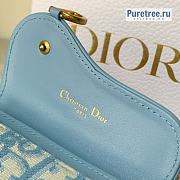 DIOR | Saddle Flap Card Holder Light Blue Oblique Jacquard - 10.5 x 7cm - 5