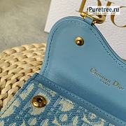 DIOR | Saddle Flap Card Holder Light Blue Oblique Jacquard - 10.5 x 7cm - 4