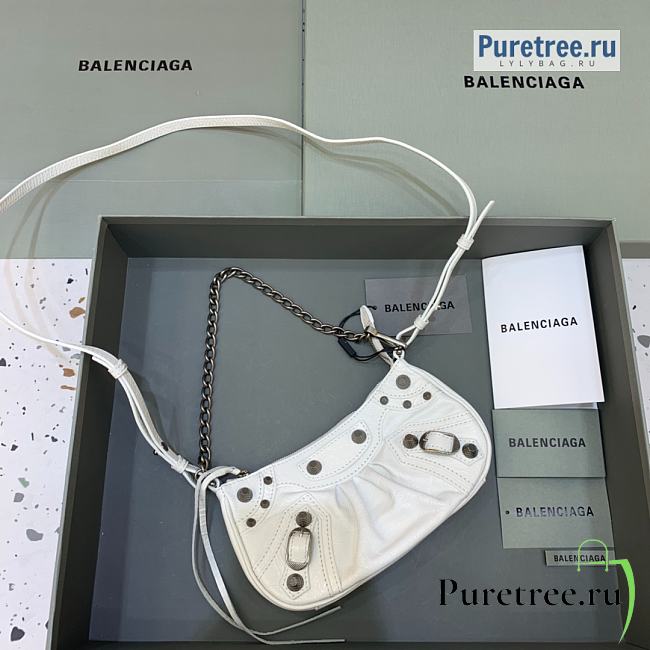 BALENCIAGA | Le Cagole Mini Purse With Chain In White - 20 x 11 x 4cm - 1